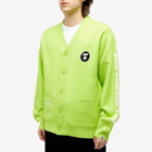 Men's AAPE Now Knitted Cardigan in Green
