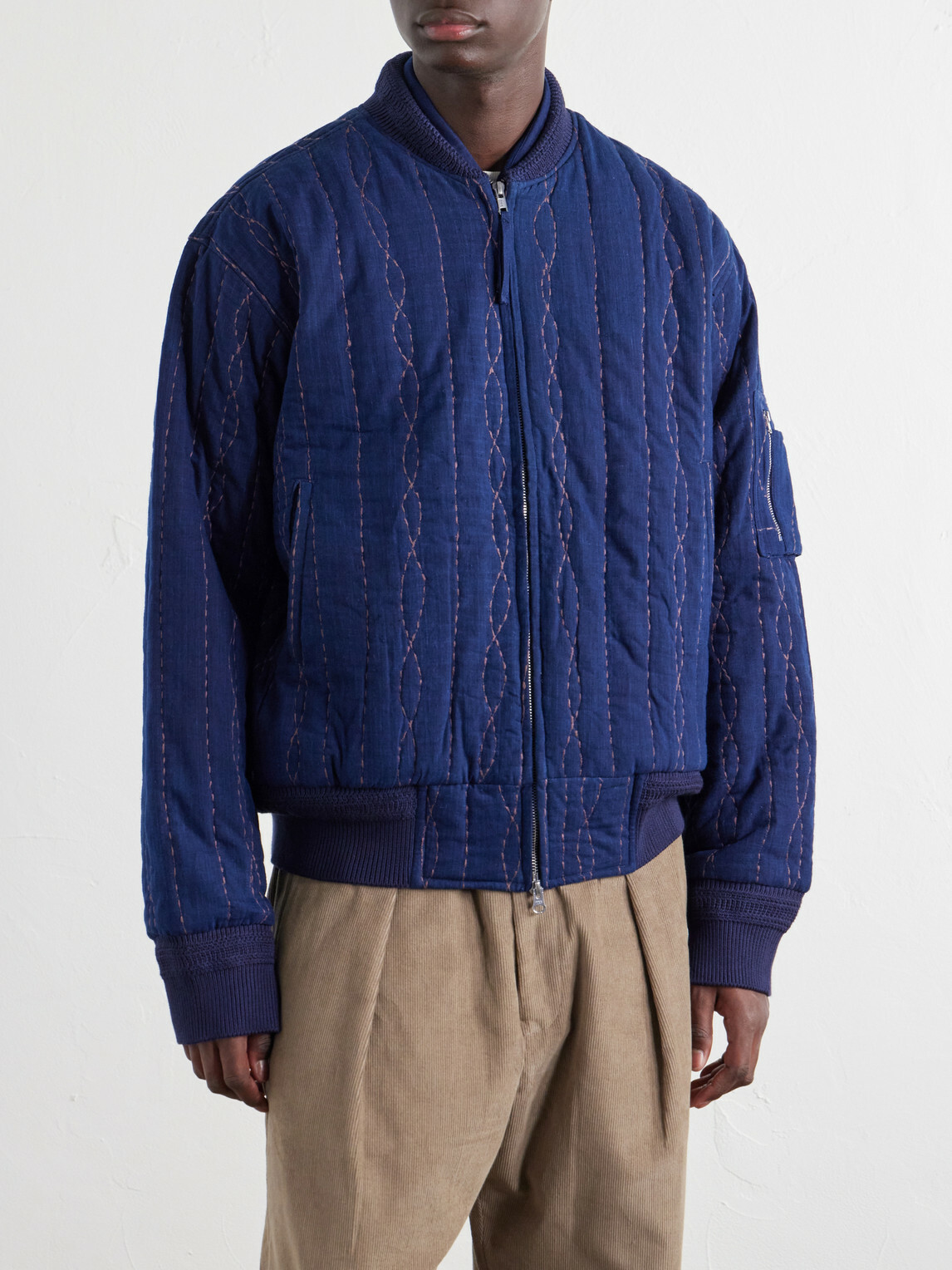 Kardo - Max Embroidered Cotton Bomber Jacket - Blue