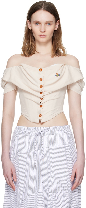 Photo: Vivienne Westwood Off-White Short Sleeve Bea Corset Cardigan Blouse