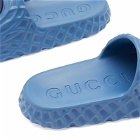 Gucci Men's Interlocking Logo Ripple Sole Slide in Thunder Blue