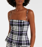 Carolina Herrera Checked trompe l’œil wool midi dress