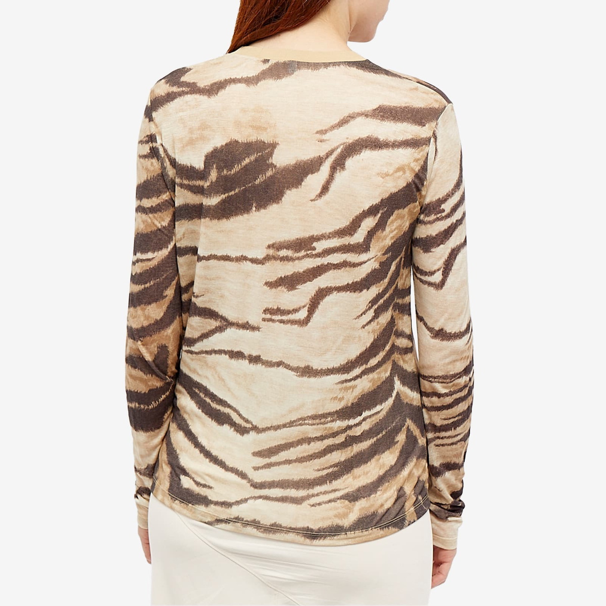 Baserange Women's Long Sleeve T-Shirt in Tiger Print Baserange