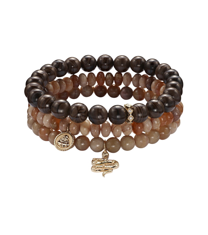 Photo: Sydney Evan 14kt gold set of 3 bracelets with diamonds and gemstones