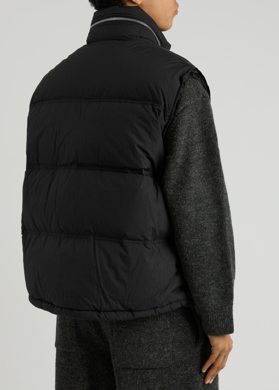Ami Paris Quilted Hooded Shell Gilet Black