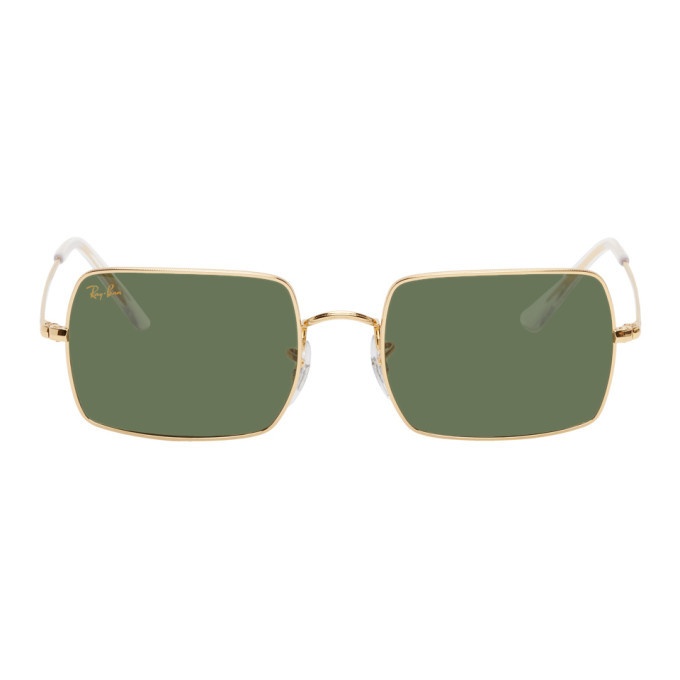 Photo: Ray-Ban Gold Rectangular 1969 Sunglasses