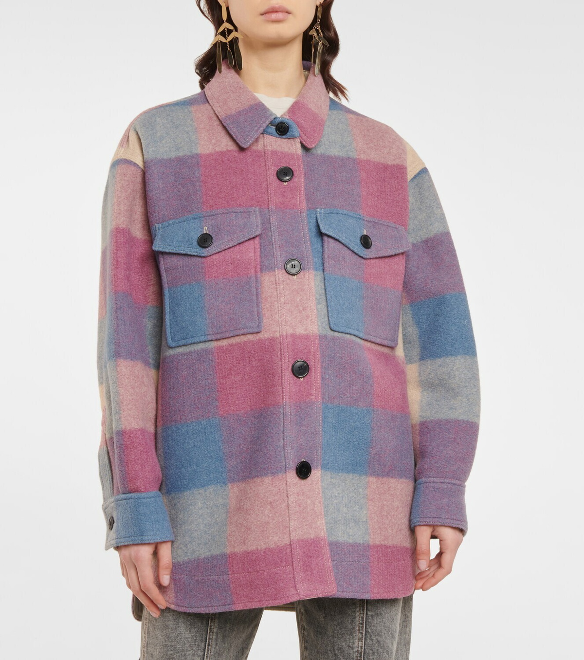 Marant Etoile Harveli checked shirt jacket
