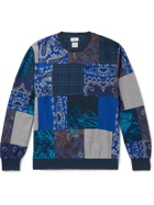 Etro - Felpa Patchwork Cotton-Blend Jersey Sweatshirt - Blue