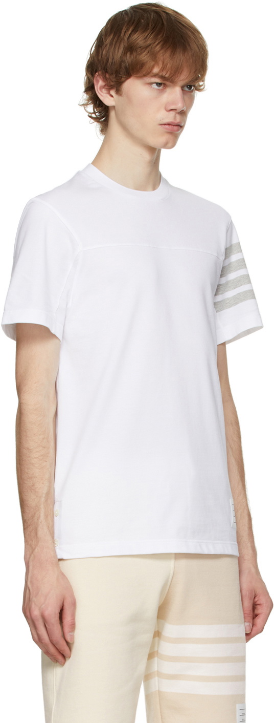 Tシャツ・カットソー Thom Browne White t-shirt Thom Browne RWB-stripe Cotton T-shirt | White | FARFETCH