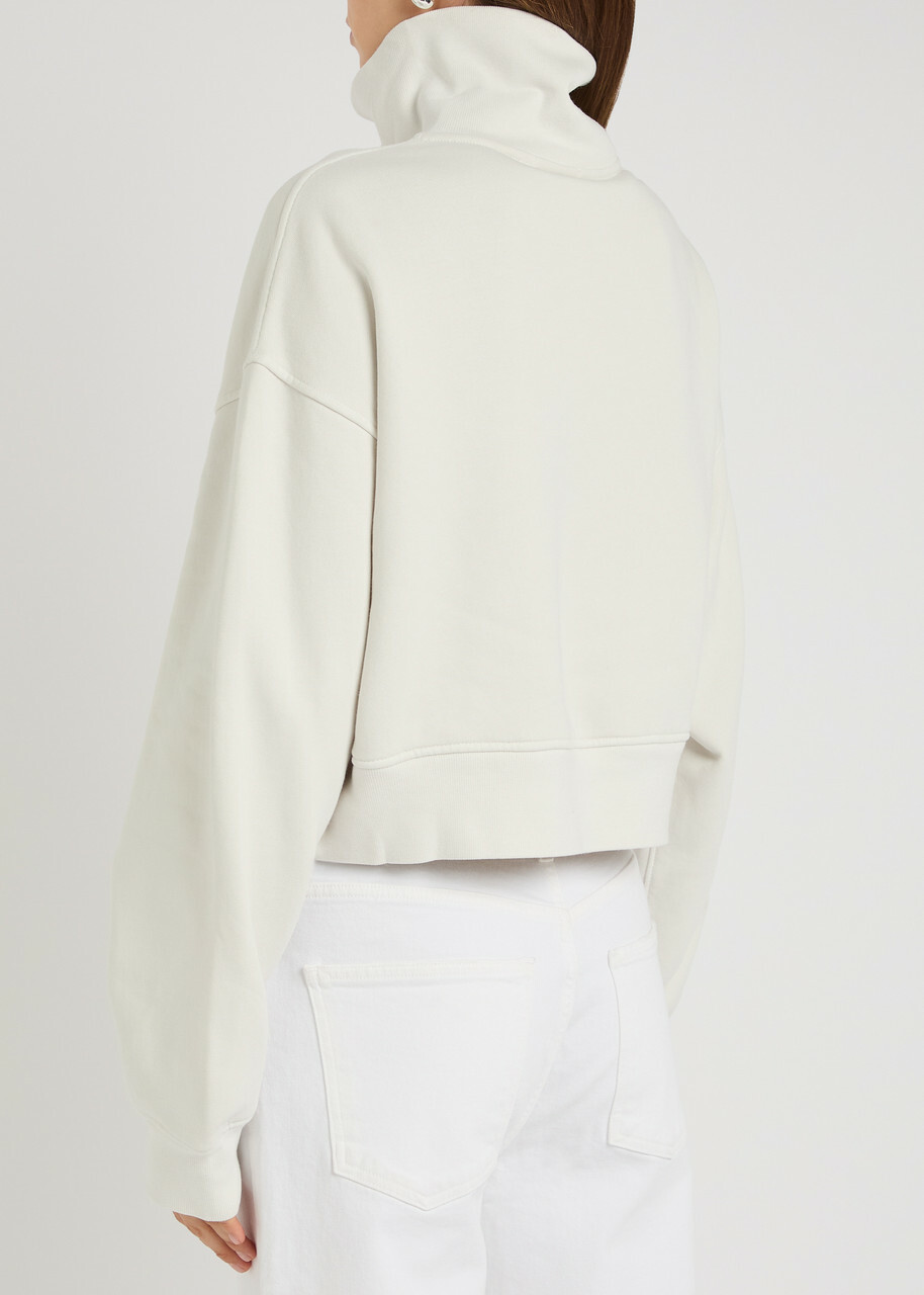 Agolde Bethan Cotton Half-zip Sweatshirt Grey