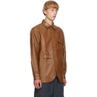Han Kjobenhavn Brown Faux-Leather Army Shirt