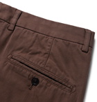 Rubinacci - Slim-Fit Cotton-Twill Trousers - Dark brown