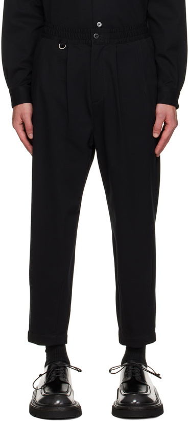 Photo: SOPHNET. Black 1Tuck Trousers