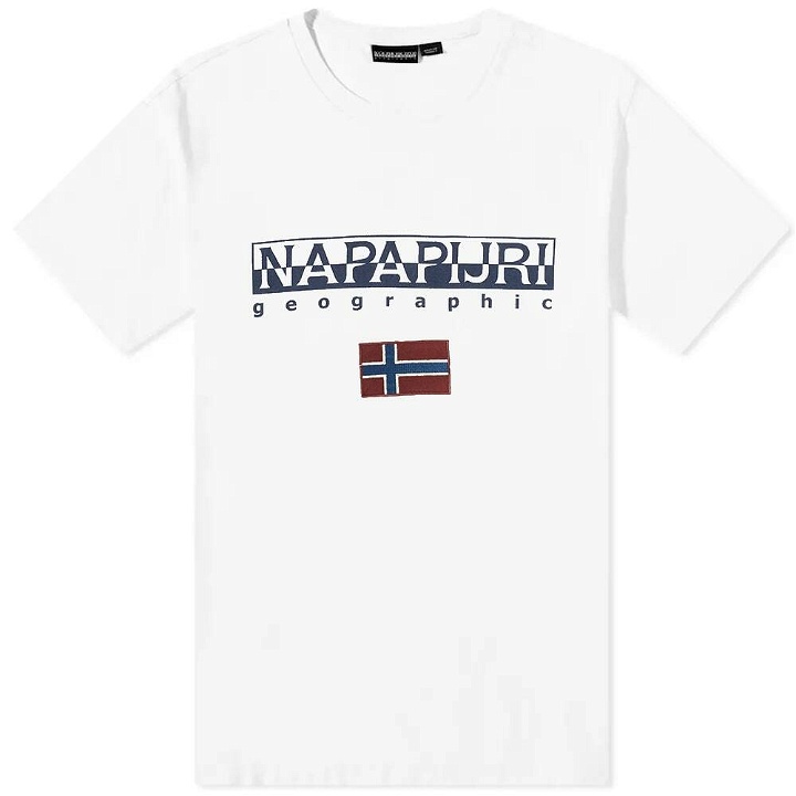 Photo: Napapijri Men's Logo Flag T-Shirt in White