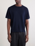 Stòffa - Knitted Cotton T-Shirt - Blue