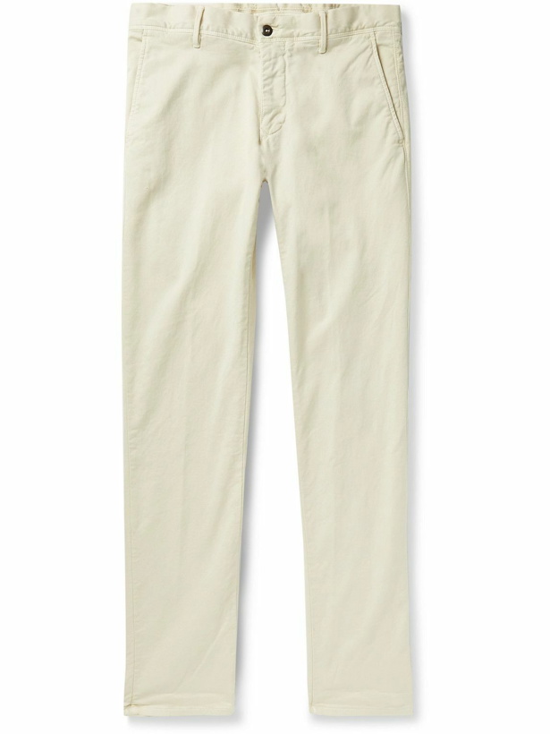 Photo: Incotex - Slim-Fit Stretch Cotton-Blend Trousers - Neutrals