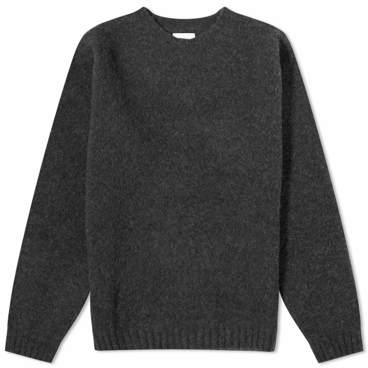 Photo: Norse Projects Men's Birnir Brushed Lambswool Crew Jumper in Charcoal Melange