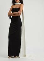 Solace London Ainhoa Scarf-effect Strapless Gown Black