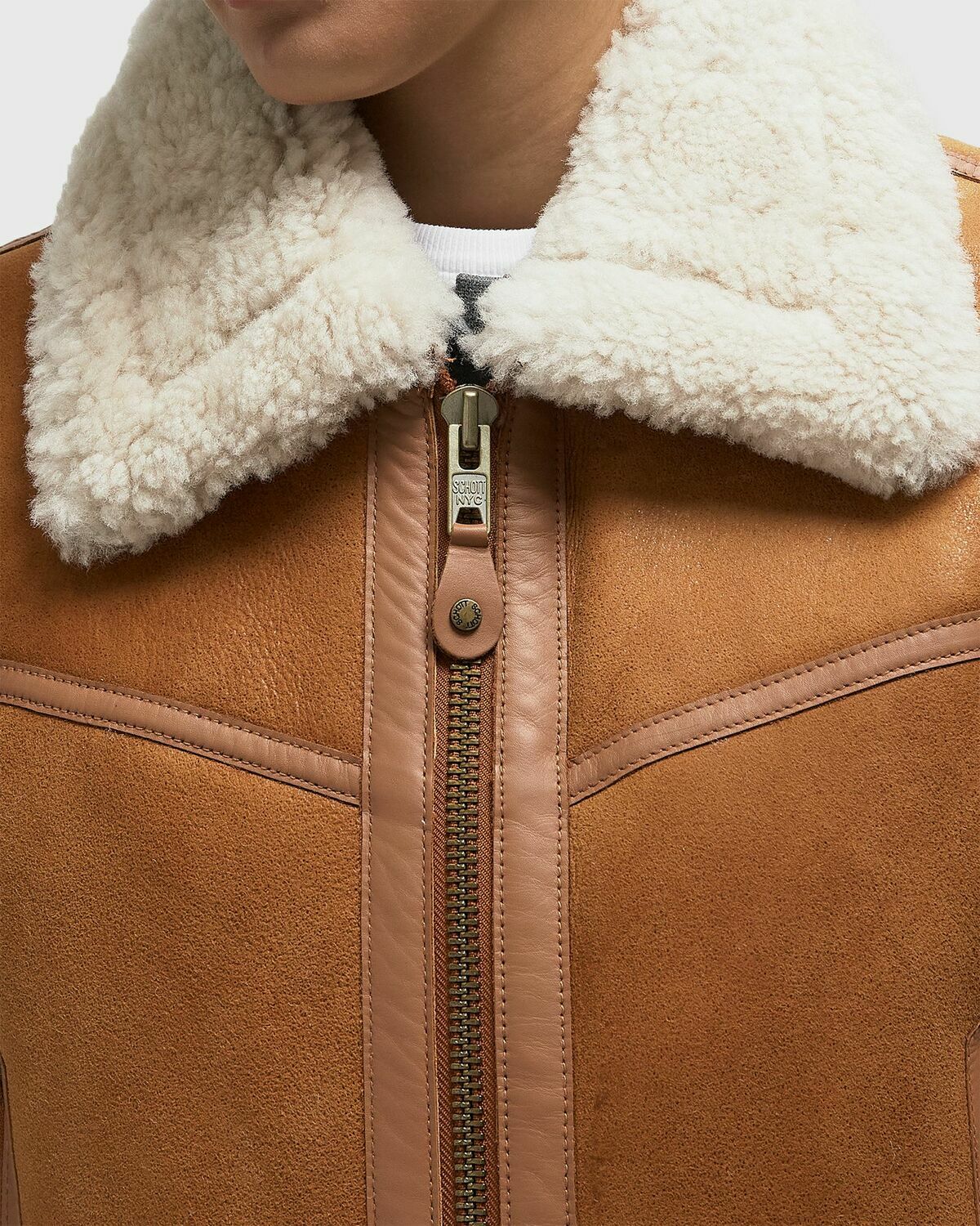 Schott NYC LCWASHLEY2 JACKET Brown Womens Bomber Jacket