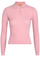 Guest In Residence Shrunken Cashmere Polo Shirt Pink