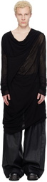 Julius Black Drop Neck Drape T-shirt