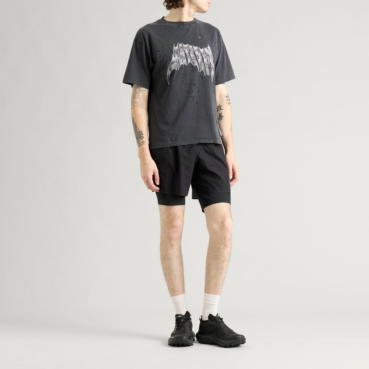 Satisfy Men's Mothtech Airbrush Glitter T-shirt in Aged Black