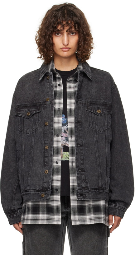 Photo: We11done Black Monster Pony Denim Jacket