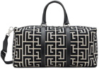 Balmain Beige & Black Monogram Duffle Bag