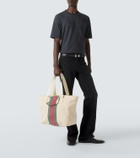 Gucci Web Stripe canvas tote bag