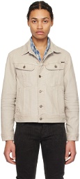 TOM FORD Gray Garment-Dyed Denim Jacket