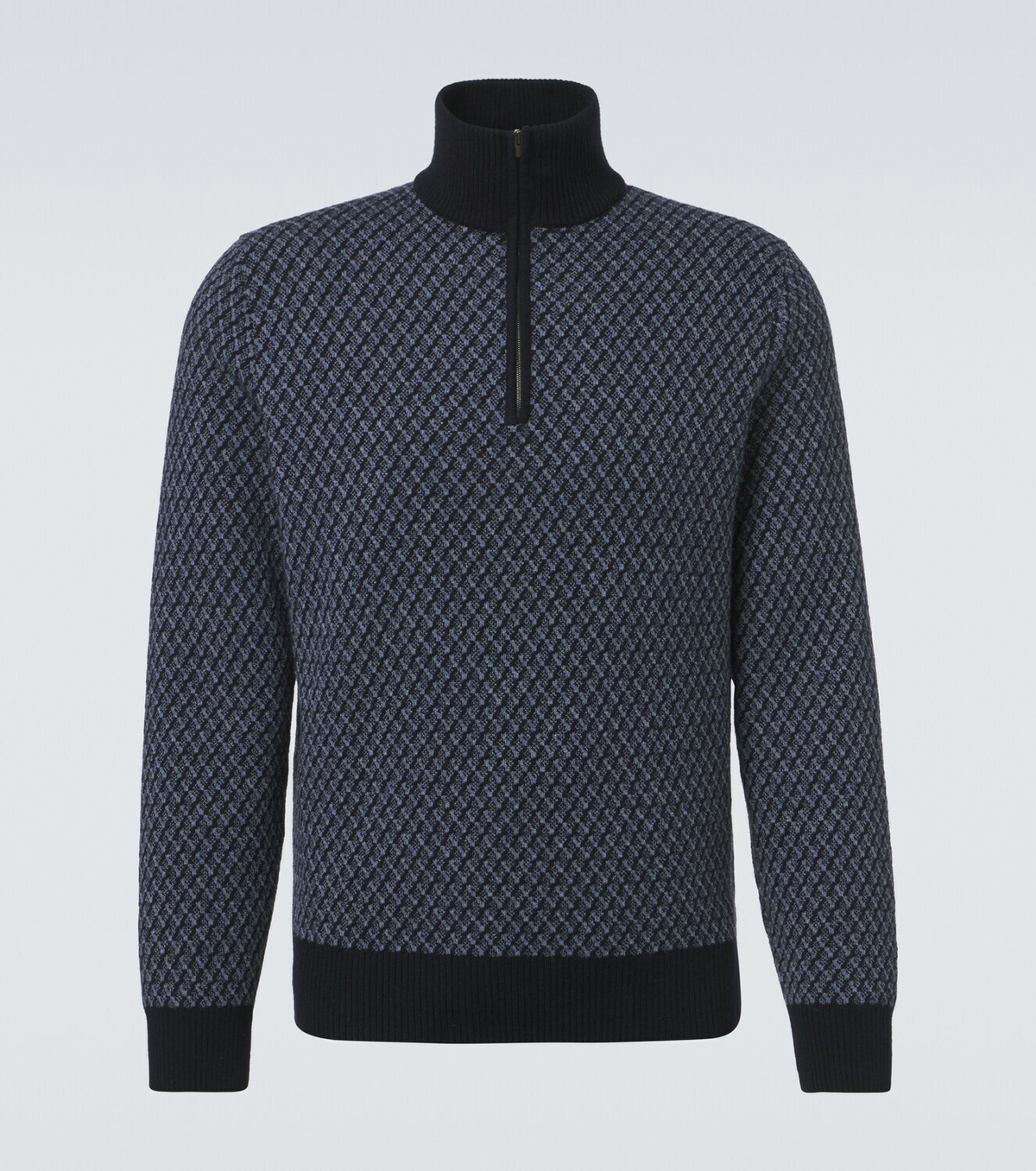 Agnona Cashmere, wool, and silk half-zip sweater