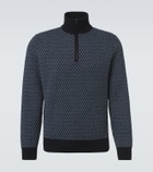 Agnona Cashmere, wool, and silk half-zip sweater