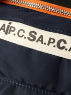 A.P.C. - Sacai Webbing-Trimmed Nylon-Twill Belt Bag - Blue
