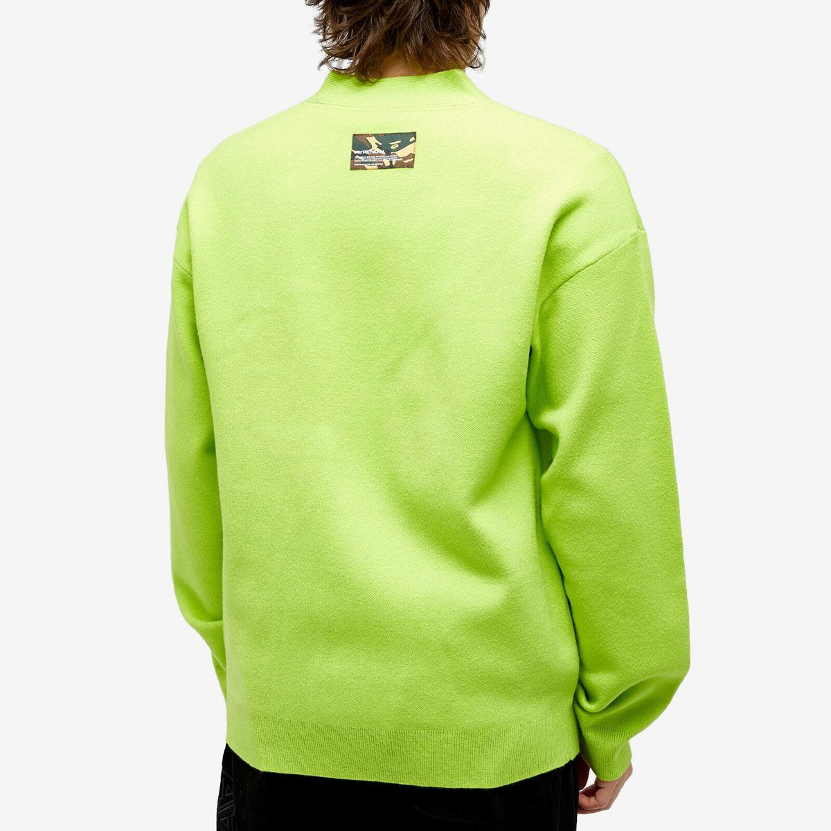 Men's AAPE Now Knitted Cardigan in Green