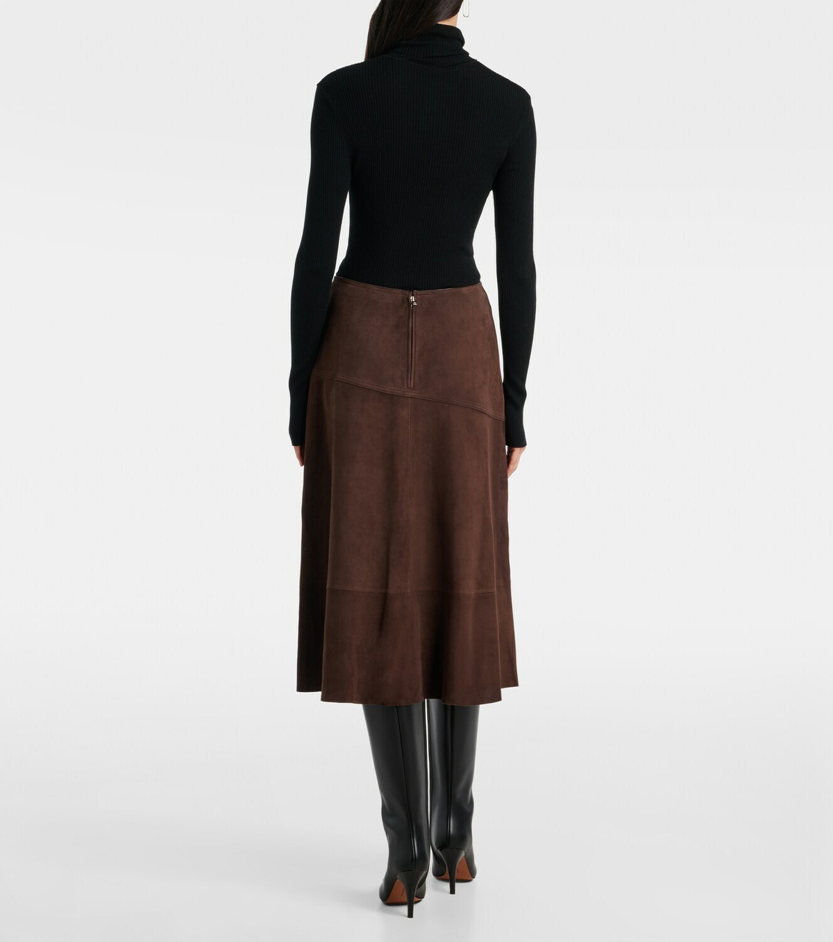 Yves Salomon Suede midi skirt