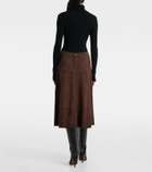 Yves Salomon Suede midi skirt