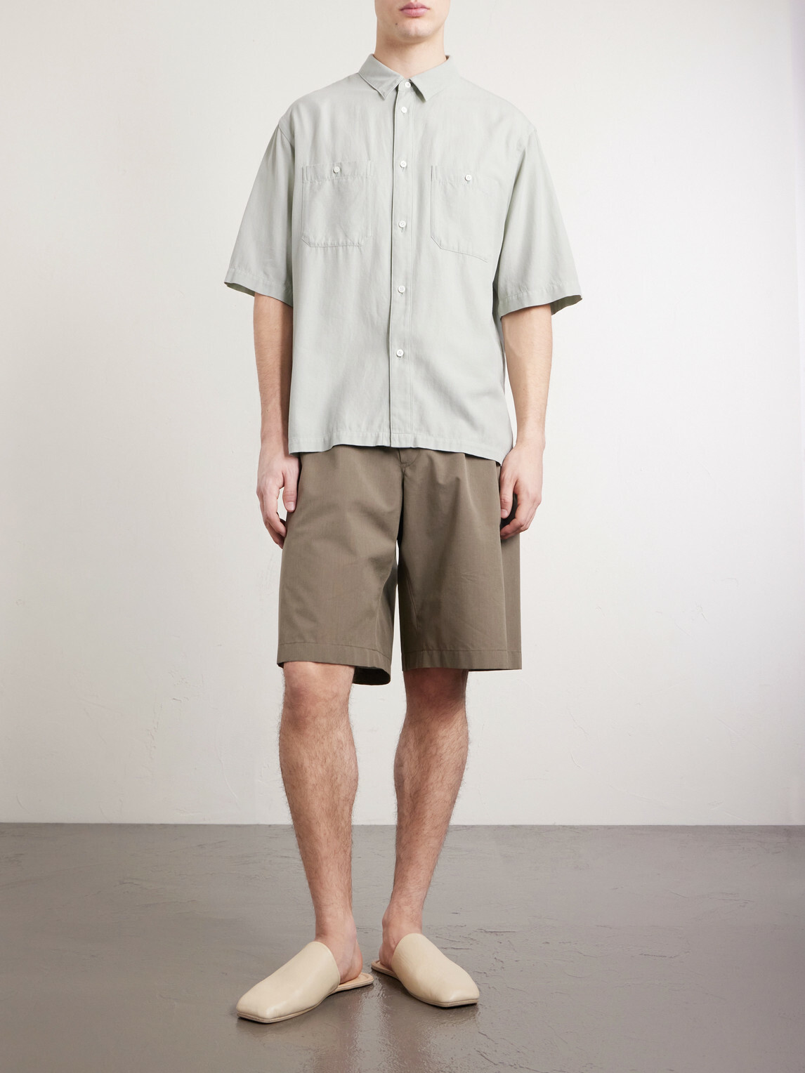 ATON - Cotton and Silk-Blend Shirt - Green