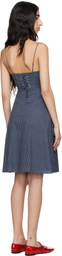 GUIZIO Navy Margaux Midi Dress