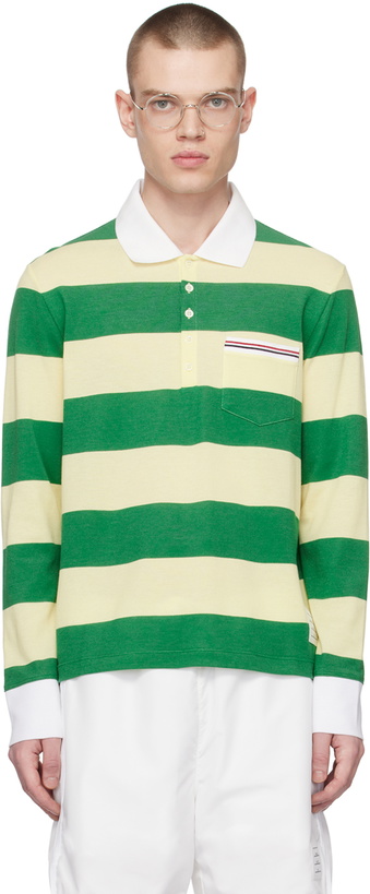 Photo: Thom Browne Green & Yellow Striped Polo