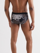 TOM FORD - Floral-Print Stretch-Cotton Jersey Boxer Briefs - Gray