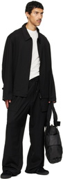 Y-3 Black Wool Wide Cargo Pants