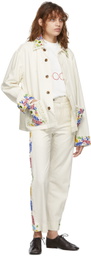 Bode Off-White Beaded Workwear Jacket