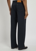 Second Layer Angel Embroidered Shell Trousers Navy