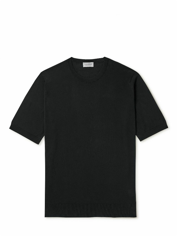 Photo: John Smedley - Kempton Slim-Fit Sea Island Cotton T-Shirt - Black