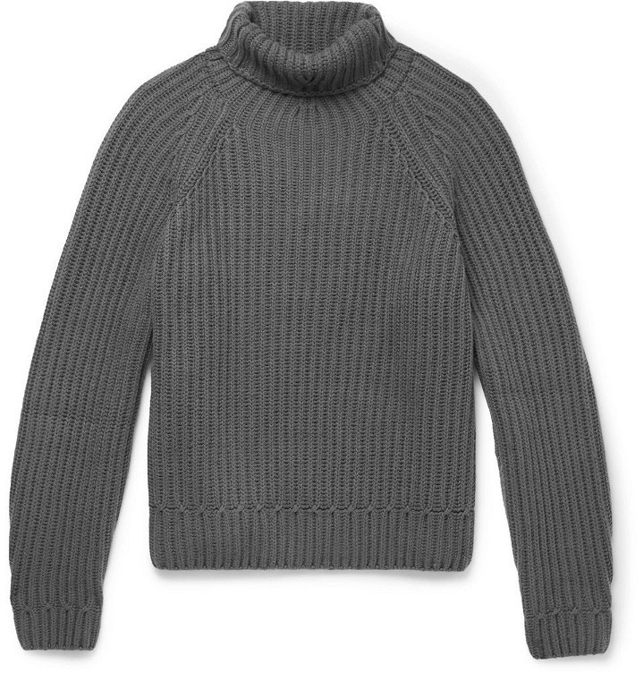 Photo: Berluti - Ribbed Cashmere Rollneck Sweater - Men - Charcoal