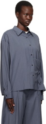 Deiji Studios Navy Pocket Wool Shirt
