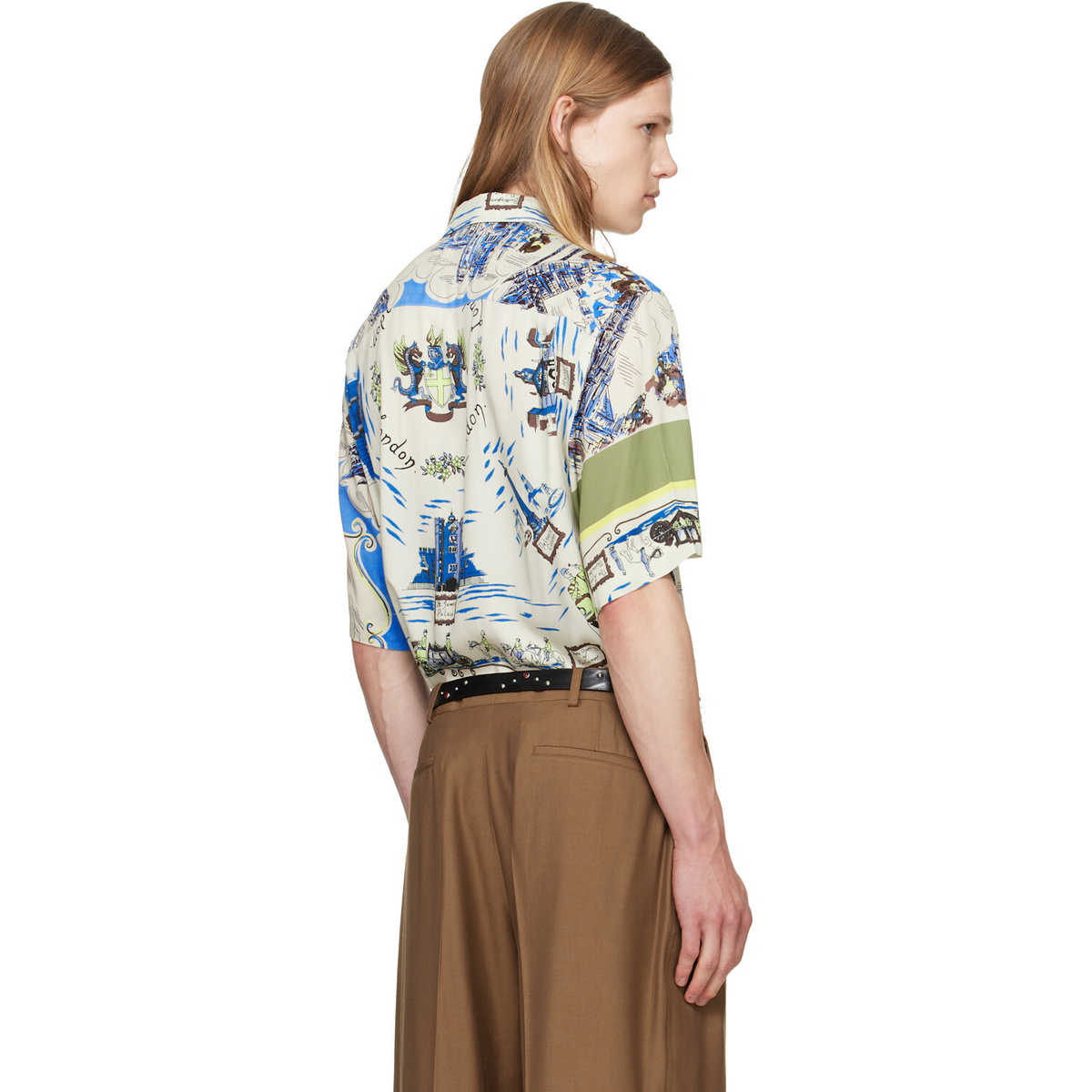 Paul Smith Multicolor 'London Scarf' Print Viscose Shirt