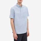 Beams Plus Men's Short Sleeve Popover Shirt in Sax