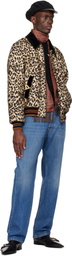 Valentino Beige & Black Wool Drape VGold Bomber Jacket