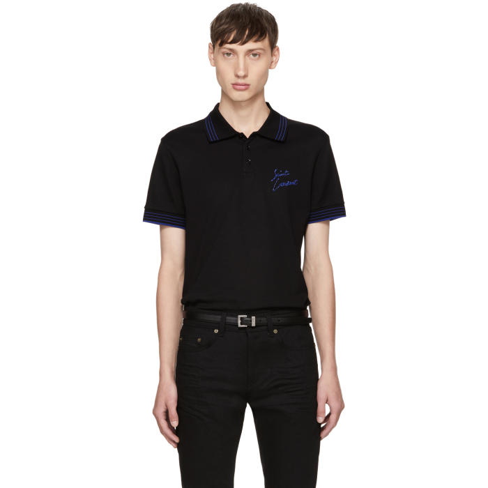 Photo: Saint Laurent Black Logo Polo 