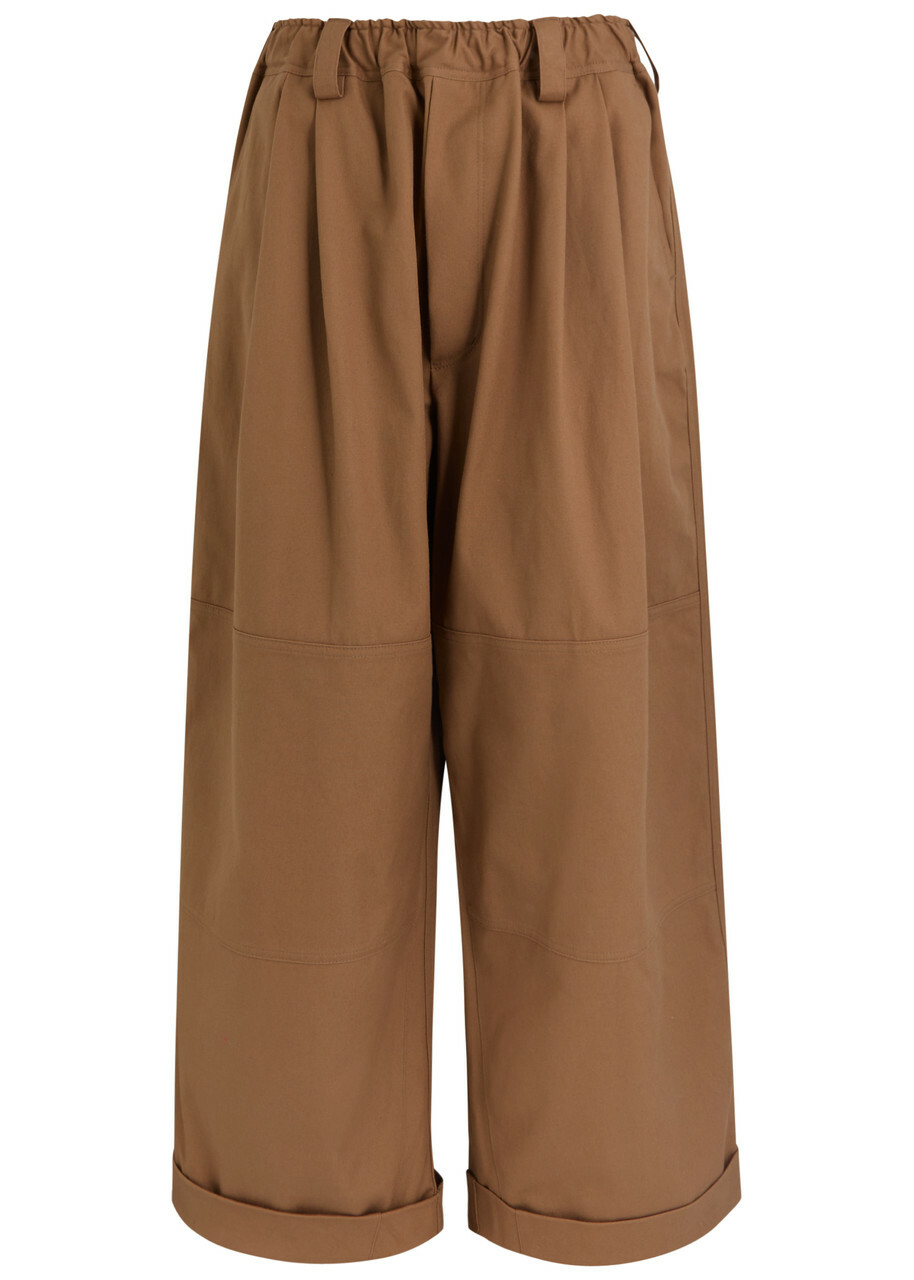 Meryll Rogge Workwear Oversized Canvas Trousers Brown
